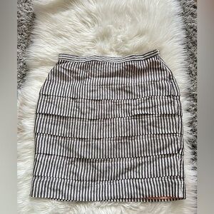 Gray & White Striped Mini Skirt